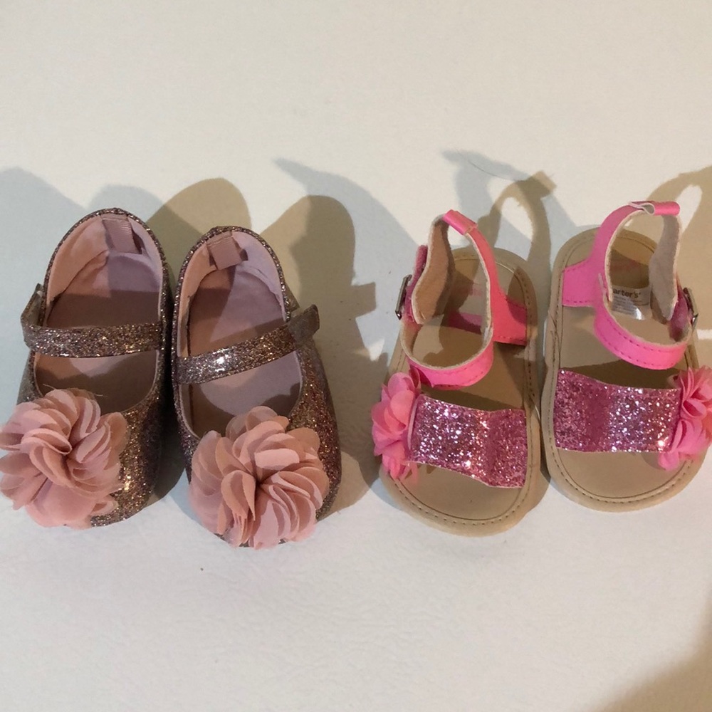 Two pairs size infant shoes size 3